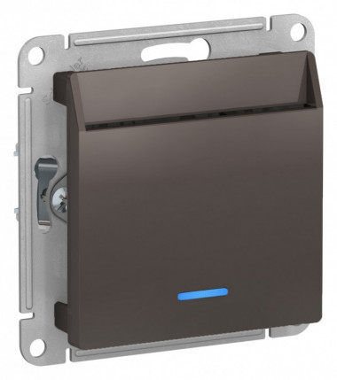 Выключатель для гостиниц Schneider Electric Atlas Design с подсветкой, мокко — Multielectrika