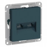 Розетка двойная Schneider Atlas Design RJ-45 кат. 5е, изумруд