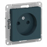 Розетка силовая Schneider Electric Atlas Design со шторками, без заземления, изумруд