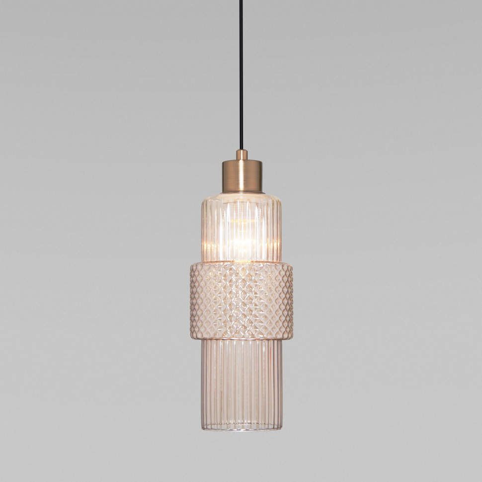 Подвесной светильник со стеклянным плафоном 50209/1 бронза фото 1 — Multielectrika