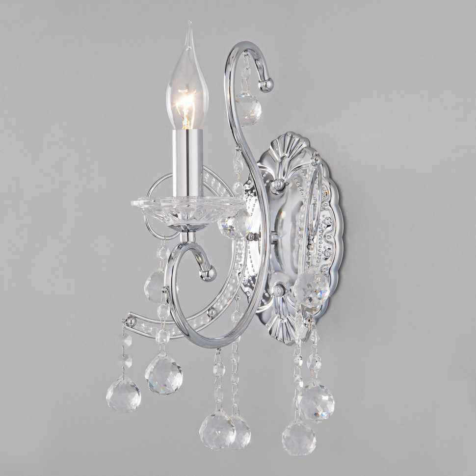 Бра классическое с хрусталем 10096/1 хром фото 1 — Multielectrika
