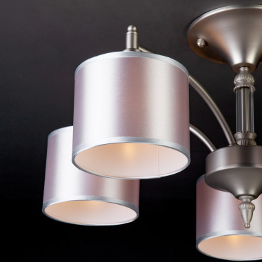 Люстра с атласными абажурами 60080/5 сатин-никель — Multielectrika