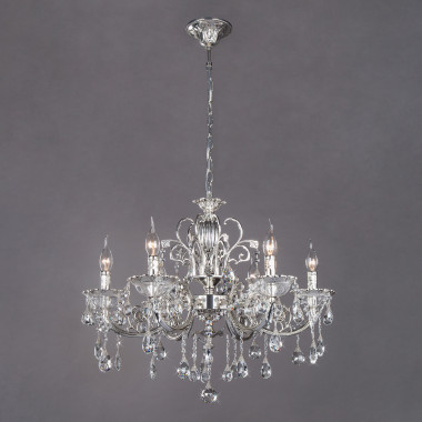 Подвесная люстра с хрусталем 230/6 серебряный — Multielectrika
