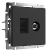 Розетка ТВ+Ethernet RJ-45 6 cat. (черный матовый) W1181308 фото 1 &mdash; Multielectrika