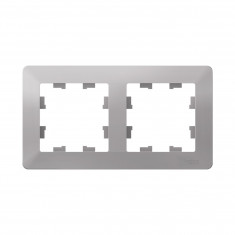 Рамка на 2 поста Systeme Electric AtlasDesign Air алюминий &mdash; Multielectrika