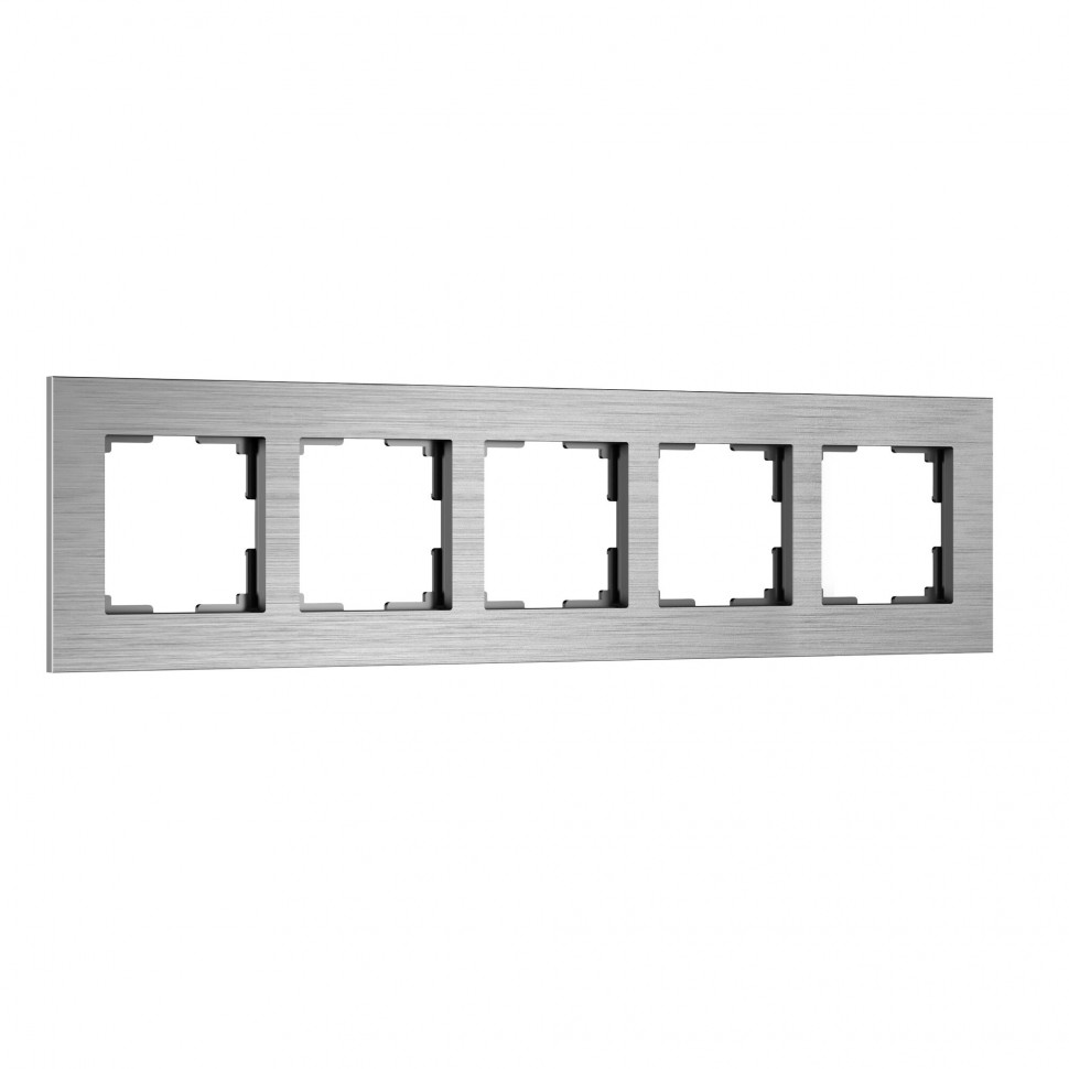 Рамка из металла на 5 постов AluMax алюминий W0053506 фото 1 &mdash; Multielectrika