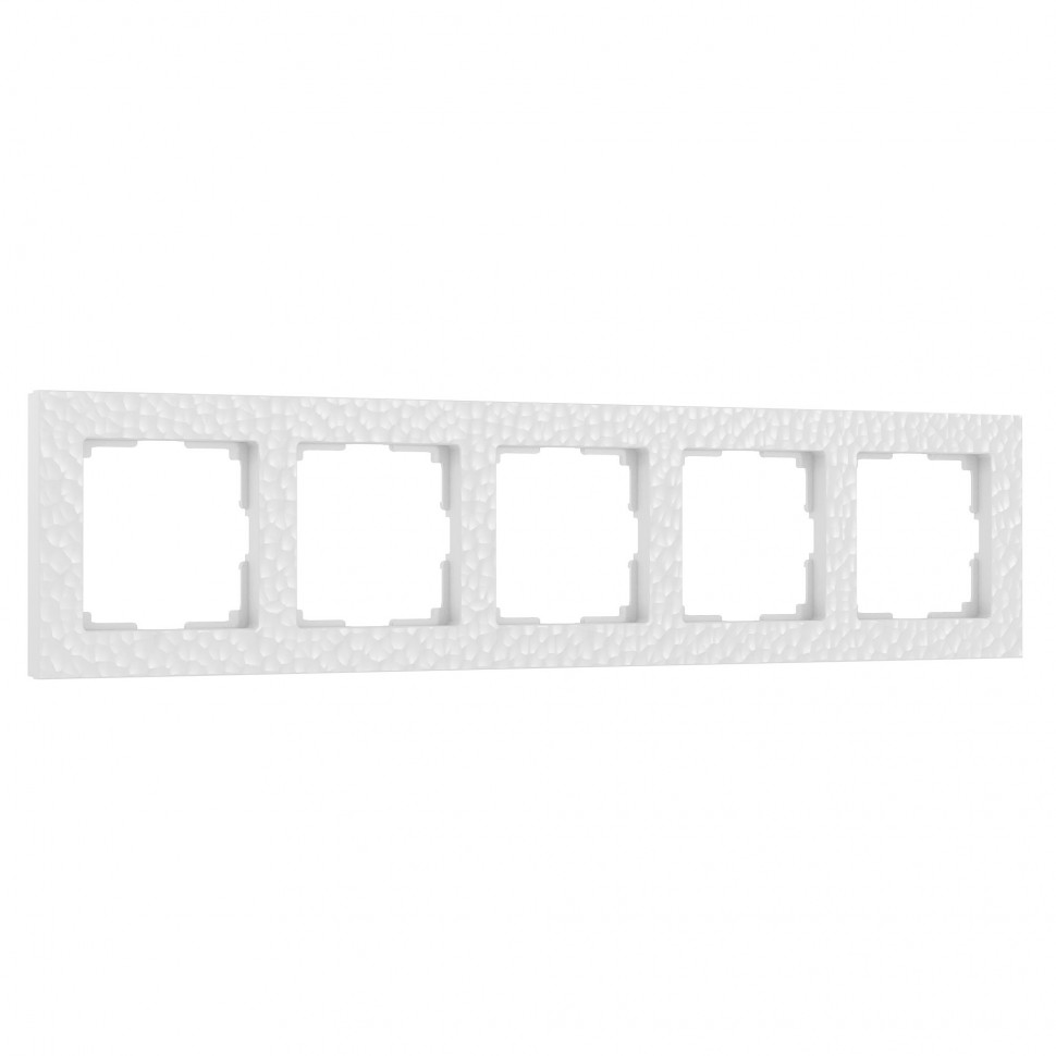 Рамка из поликарбоната на 5 постов Hammer белый W0052401 фото 1 &mdash; Multielectrika