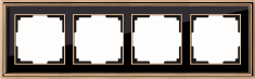 Рамка на 4 поста (золото/черный) WL17-Frame-04 &mdash; Multielectrika