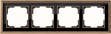 Рамка на 4 поста (золото/черный) WL17-Frame-04 — Multielectrika