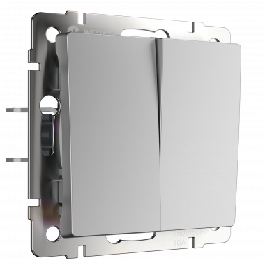 W1122006/ Выключатель двухклавишный проходной (серебряный) W1122006 &mdash; Multielectrika