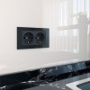 Рамка из стекла для двойной розетки Favorit черный W0081108 фото 2 &mdash; Multielectrika