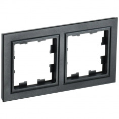 Рамка на 2 поста IEK Brite РУ-2-БрЧ черная &mdash; Multielectrika