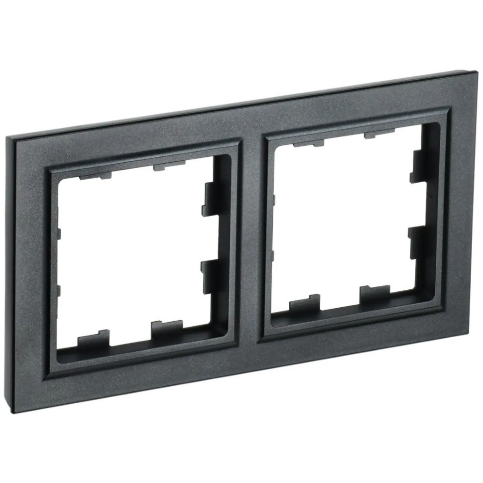 Рамка на 2 поста IEK Brite РУ-2-БрЧ черная фото 1 — Multielectrika