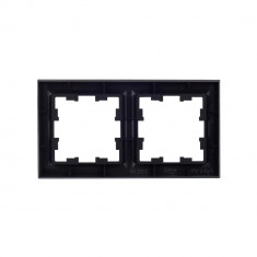 Рамка на 2 поста IEK Brite РУ-2-БрЧ черная &mdash; Multielectrika