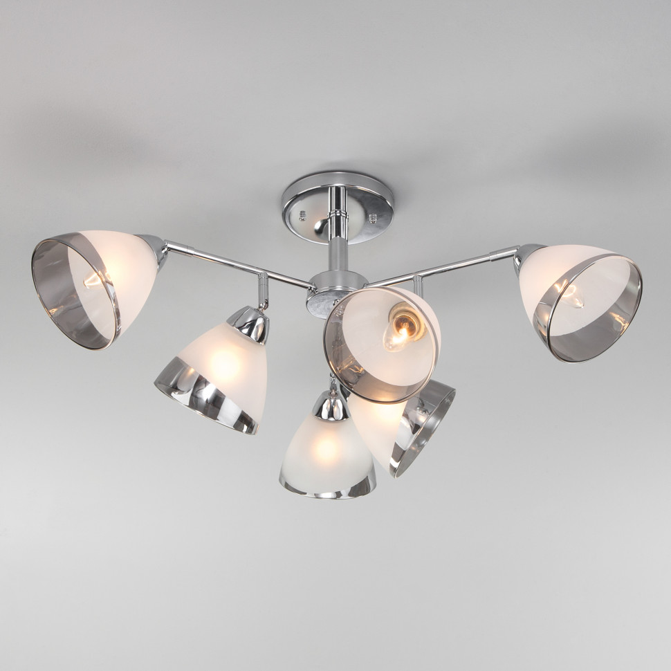 Потолочная люстра с плафонами 30126/6 хром фото 1 &mdash; Multielectrika