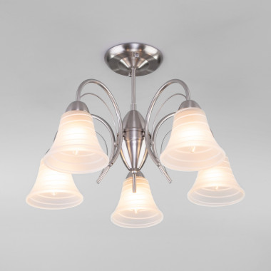 Потолочная люстра со стеклянными плафонами 30173/5 сатин-никель — Multielectrika
