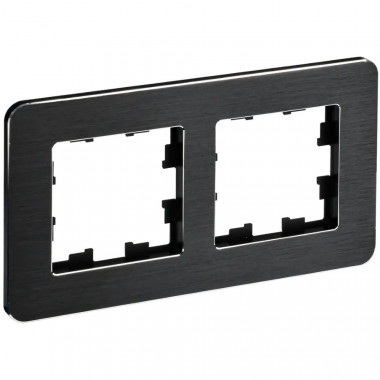Рамка на 2 поста IEK Brite РУ-2-1-Бр металл черный RE AL — Multielectrika