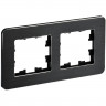 Рамка на 2 поста IEK Brite РУ-2-1-Бр металл черный RE AL