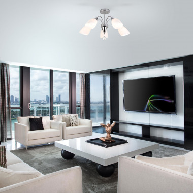 Потолочная люстра со стеклянными плафонами 30149/5 хром — Multielectrika