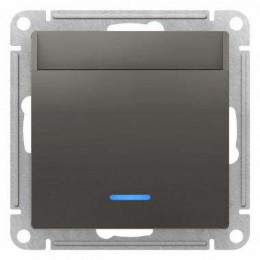 Выключатель для гостиниц Schneider Electric Atlas Design с подсветкой, сталь — Multielectrika