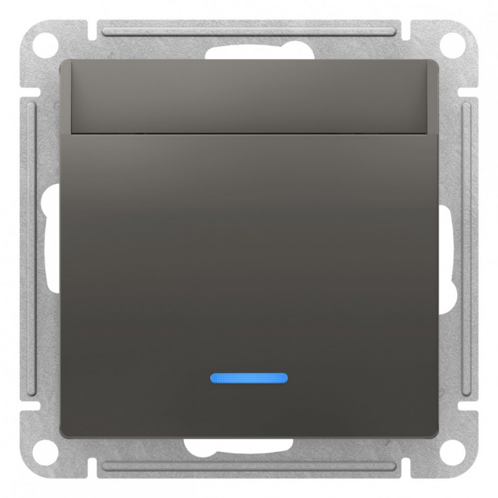 Выключатель для гостиниц Schneider Electric Atlas Design с подсветкой, сталь фото 1 — Multielectrika