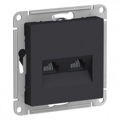 Розетка двойная Schneider Atlas Design RJ-45 кат. 5е, карбон &mdash; Multielectrika