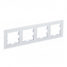 Рамка Schneider Electric Atlas Design Nature на 4 поста, матовое белое стекло &mdash; Multielectrika