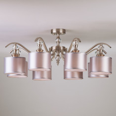 Потолочная люстра с тканевыми абажурами 60070/8 сатин-никель &mdash; Multielectrika