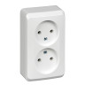 Розетка двойная без заземления и шторок 16А 250B Белая Schneider Electric Этюд PA16-005B
