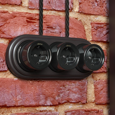 Ретро кабель витой 3х2,5 черный 50 м W6453608 &mdash; Multielectrika