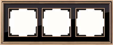Рамка на 3 поста (золото/черный) WL17-Frame-03 — Multielectrika