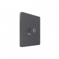 Systeme Infinity, Розетка информационная TV/FM и кат.5е, FSE000789, Вулканический пепел &mdash; Multielectrika