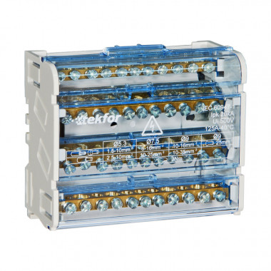 Шина нулевая (кросс модуль) в корпусе на DIN-рейку TEKFOR SNK-2-4-11 — Multielectrika