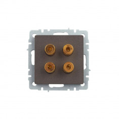 Аудиорозетка 4-местная IEK Brite РА10-БрТБ темная бронза &mdash; Multielectrika