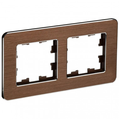 Рамка на 2 поста IEK Brite РУ-2-1-Бр металл коричневый RE AL — Multielectrika
