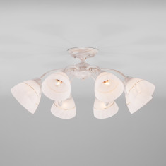 Потолочная люстра со стеклянными плафонами 30156/8 белый с золотом &mdash; Multielectrika