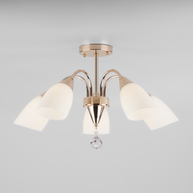 Потолочная люстра со стеклянными плафонами 30149/5 золото — Multielectrika