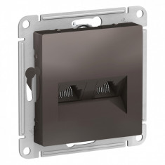 Розетка двойная Schneider Atlas Design RJ-45 кат. 5е, мокко &mdash; Multielectrika