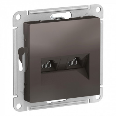Розетка двойная Schneider Atlas Design RJ-45 кат. 5е, мокко — Multielectrika