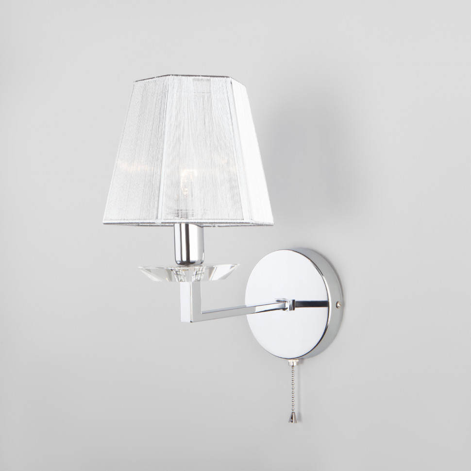 Настенный светильник с тканевым абажуром 60125/1 хром фото 1 — Multielectrika