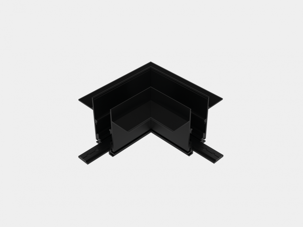 SY-LINK-CNLV-T1-BL, коннектор угловой горизон.для встраиваемого глубокого шинопровода под гипс., чер фото 1 — Multielectrika