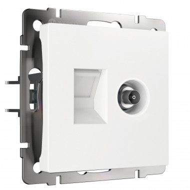 Розетка ТВ+Ethernet RJ-45 6 cat. (белый) W1181301 — Multielectrika