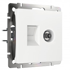 Розетка ТВ+Ethernet RJ-45 6 cat. (белый) W1181301 &mdash; Multielectrika