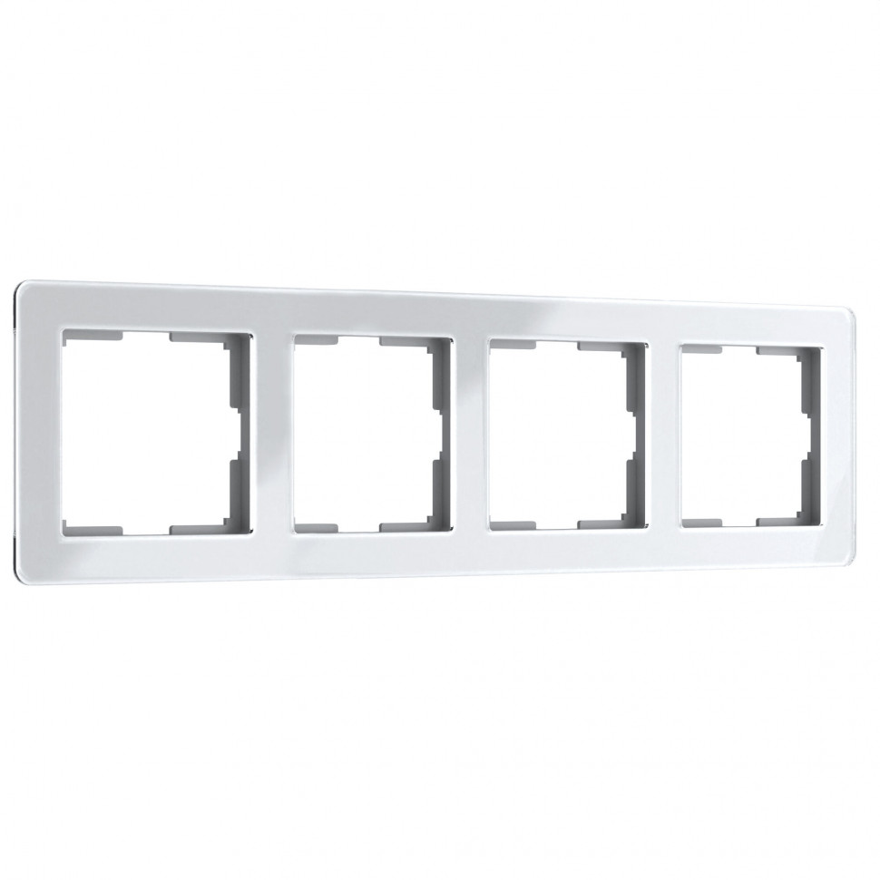 Рамка из акрила на 4 поста Acrylic белый W0042701 фото 1 — Multielectrika