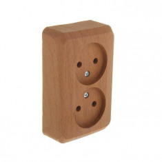 Розетка двойная без заземления и шторок 16А 250B Бук Schneider Electric Этюд PA16-005T &mdash; Multielectrika