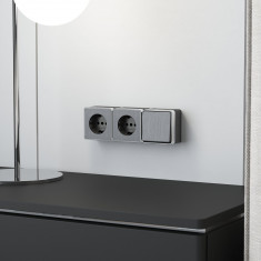 Выключатель одноклавишный влагозащищенный Gallant графит рифленый W5010204 &mdash; Multielectrika
