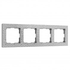 Рамка из поликарбоната на 4 поста Hammer серебряный W0042406 &mdash; Multielectrika