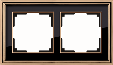 Рамка на 2 поста (золото/черный) WL17-Frame-02 — Multielectrika