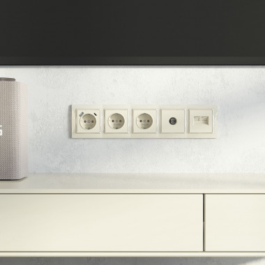 Рамка из поликарбоната на 5 постов Snabb Basic слоновая кость W0052003 &mdash; Multielectrika