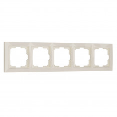 Рамка из поликарбоната на 5 постов Snabb Basic слоновая кость W0052003 &mdash; Multielectrika